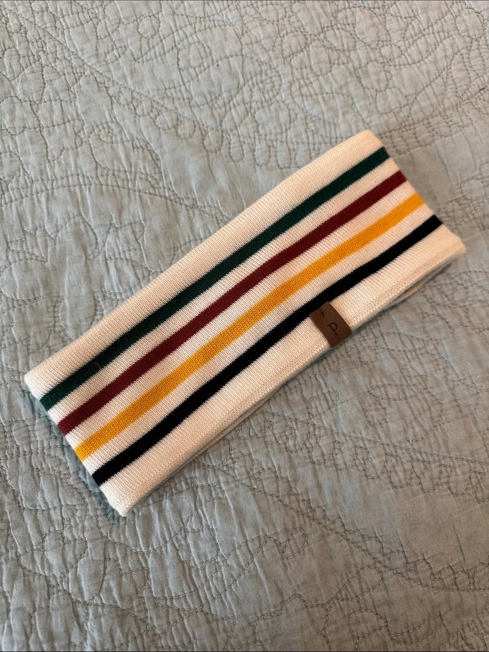 Striped Knit Headband with Multicolor Stripes